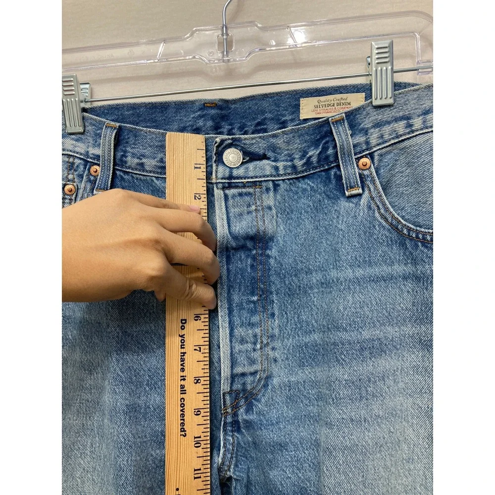 Levi's Premium 501 Jeans W34 L30 Blue Selvedge Denim Straight Leg Button Fly